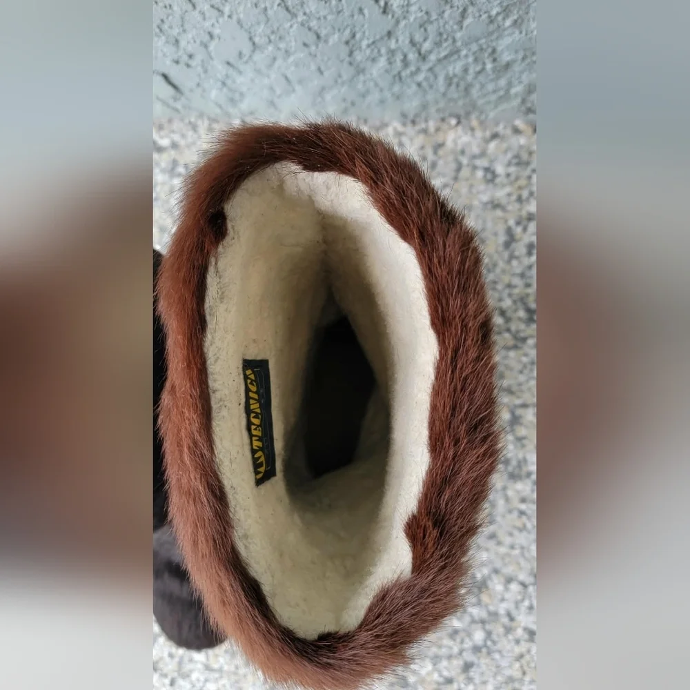 Tecnica Italy Genuine Fur Shearling Lined Winter Boots  EU 40 Après Ski Cozy